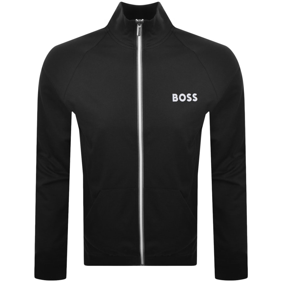 【名入れ無料】 Full Authentic BOSS Zip Menswear Mainline | Black Sweatshirt ジャケット・アウター
